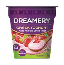 Dreamery Greek Yoghurt Made with Real Strawberries  Cup  90 grams